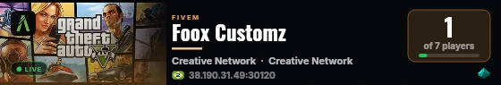 Foox Customz live status badge