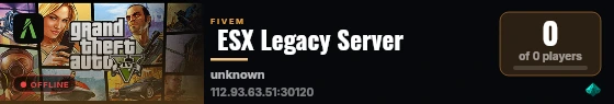  ESX Legacy Server live status badge