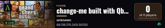 change-me built with Qbox Project by The Community! live status badge