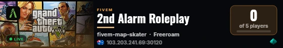 2nd Alarm Roleplay live status badge
