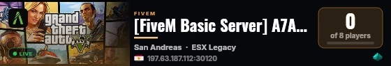 [FiveM Basic Server] A7A GOOD NICE OK live status badge