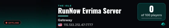 RunNow Evrima Server live status badge