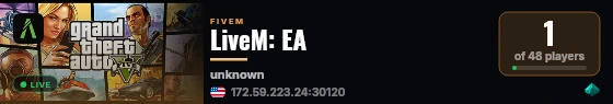 LiveM: EA live status badge