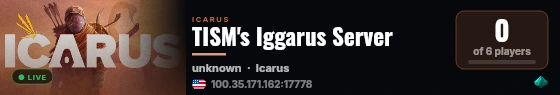 TISM's Iggarus Server live status badge