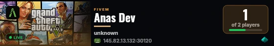 Anas Dev live status badge