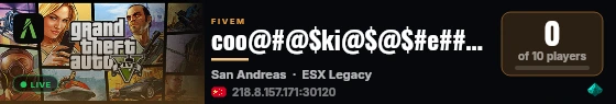 coo@#@$ki@$@$#e###s | ESX Legacy 服务器 live status badge