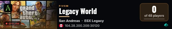 Legacy World live status badge
