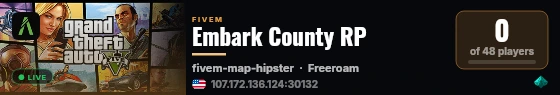 Embark County RP live status badge