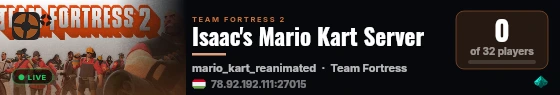 Isaac's Mario Kart Server live status badge