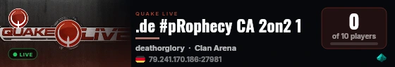 .de #pRophecy CA 2on2 1 live status badge