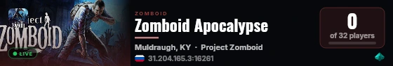 Zomboid Apocalypse live status badge