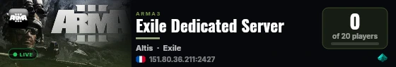 Exile Dedicated Server live status badge