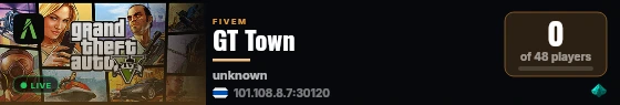 GT Town live status badge