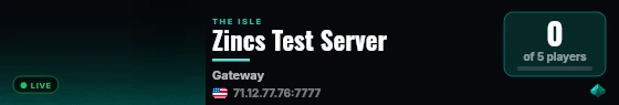Zincs Test Server live status badge