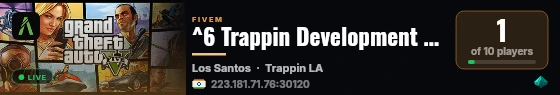 ^6 Trappin Development Server live status badge