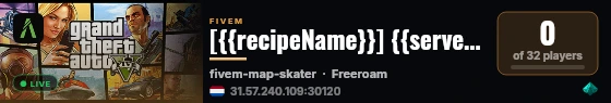 [{{recipeName}}] {{serverName}} live status badge