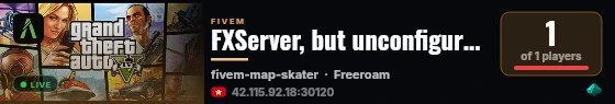 FXServer, but unconfigured live status badge