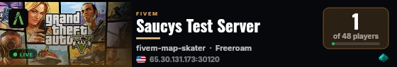 Saucys Test Server live status badge