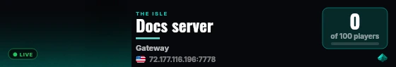 Docs server live status badge