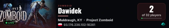 Dawidek live status badge