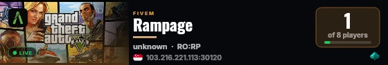Rampage live status badge