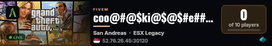 coo@#@$ki@$@$#e###s | ESX Legacy 服务器 live status badge