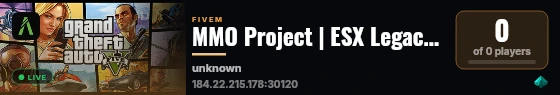 MMO Project | ESX Legacy Server live status badge