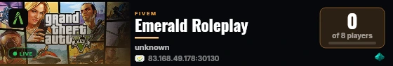 Emerald Roleplay live status badge