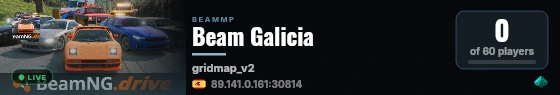 Beam Galicia live status badge