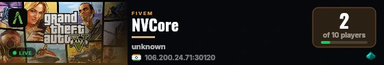 NVCore live status badge