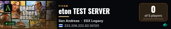 eton TEST SERVER live status badge