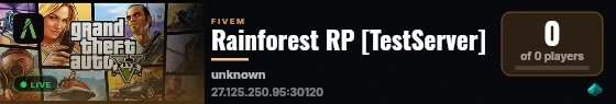 Rainforest RP [TestServer] live status badge