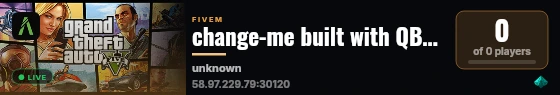 change-me built with QBCore Framework by JericoFx & Kakarot & Hamy! live status badge