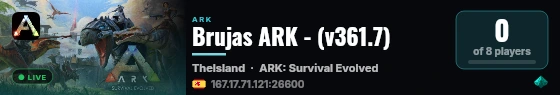 Brujas ARK - (v361.7) live status badge