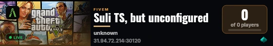 Suli TS, but unconfigured live status badge