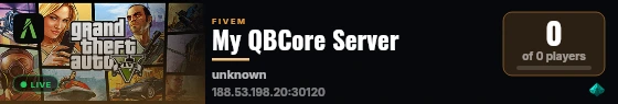 My QBCore Server live status badge