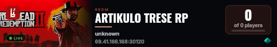 ARTIKULO TRESE RP live status badge