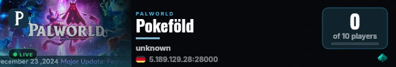 Pokeföld live status badge