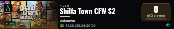 Shilfa Town CFW S2 live status badge