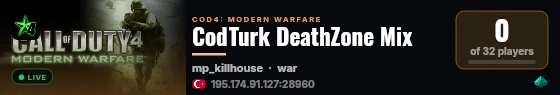 CodTurk DeathZone Mix live status badge