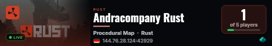 Andracompany Rust live status badge