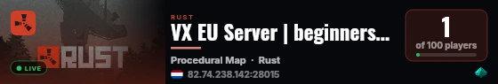 VX EU Server | beginners Friendly live status badge