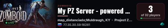 My PZ Server - powered by Sophie live status badge