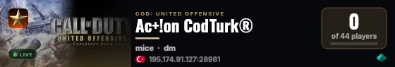 Ac+!on CodTurk® live status badge
