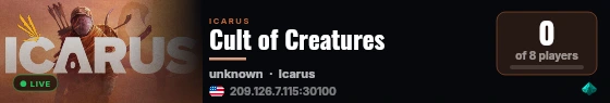 Cult of Creatures live status badge
