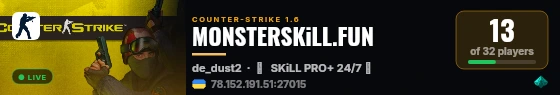 MONSTERSKiLL.FUN live status badge