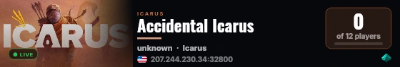Accidental Icarus live status badge