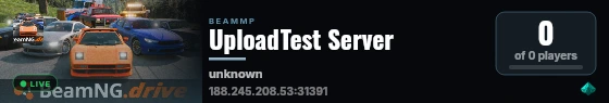 UploadTest Server live status badge