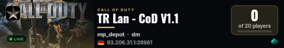 TR Lan - CoD V1.1 live status badge
