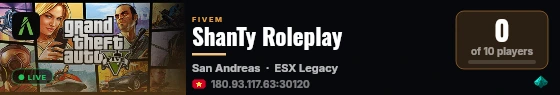 ShanTy Roleplay live status badge